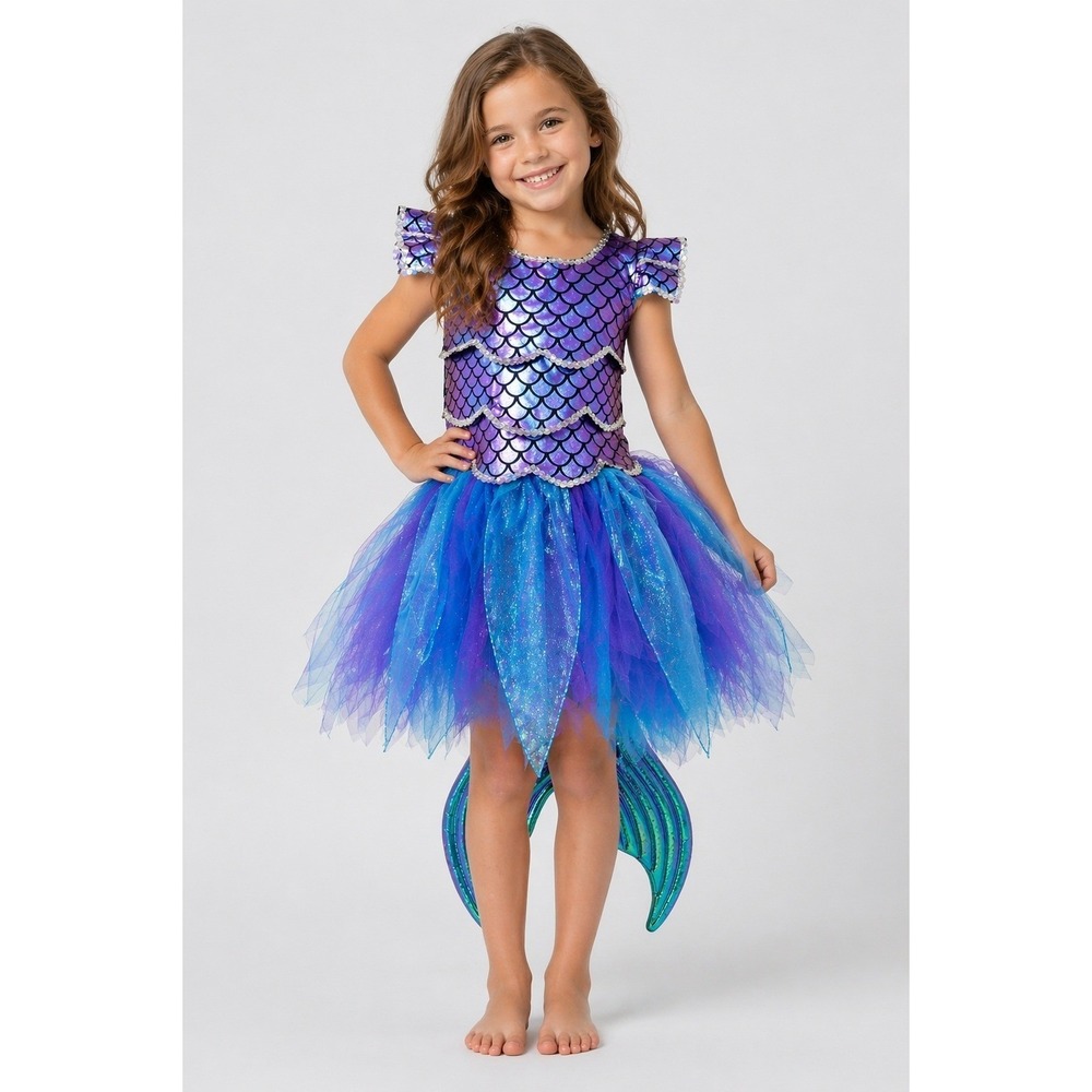 Gillians Closet Iridescent Color Change Tulle Tutu Mermaid Tail Costume Sz M7/8